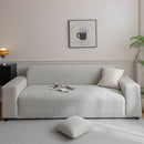 Plush Fleece Sofa Slipcover with 3D Wheat Pattern, Cozy High-Stretch Couch Cover by Slipcover KAS™