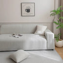 Plush Fleece Sofa Slipcover with 3D Wheat Pattern, Cozy High-Stretch Couch Cover by Slipcover KAS™