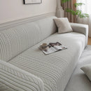 Plush Fleece Sofa Slipcover with 3D Wheat Pattern, Cozy High-Stretch Couch Cover by Slipcover KAS™