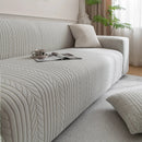 Plush Fleece Sofa Slipcover with 3D Wheat Pattern, Cozy High-Stretch Couch Cover by Slipcover KAS™