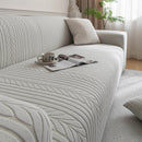 Plush Fleece Sofa Slipcover with 3D Wheat Pattern, Cozy High-Stretch Couch Cover by Slipcover KAS™