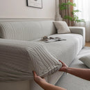 Plush Fleece Sofa Slipcover with 3D Wheat Pattern, Cozy High-Stretch Couch Cover by Slipcover KAS™