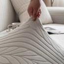 Plush Fleece Sofa Slipcover with 3D Wheat Pattern, Cozy High-Stretch Couch Cover by Slipcover KAS™