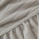 Plush Fleece Sofa Slipcover with 3D Wheat Pattern, Cozy High-Stretch Couch Cover by Slipcover KAS™