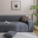 Plush Fleece Sofa Slipcover with 3D Wheat Pattern, Cozy High-Stretch Couch Cover by Slipcover KAS™