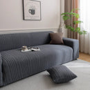 Plush Fleece Sofa Slipcover with 3D Wheat Pattern, Cozy High-Stretch Couch Cover by Slipcover KAS™