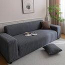 Plush Fleece Sofa Slipcover with 3D Wheat Pattern, Cozy High-Stretch Couch Cover by Slipcover KAS™