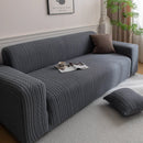 Plush Fleece Sofa Slipcover with 3D Wheat Pattern, Cozy High-Stretch Couch Cover by Slipcover KAS™
