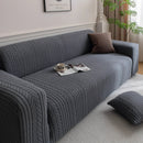 Plush Fleece Sofa Slipcover with 3D Wheat Pattern, Cozy High-Stretch Couch Cover by Slipcover KAS™