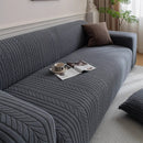 Plush Fleece Sofa Slipcover with 3D Wheat Pattern, Cozy High-Stretch Couch Cover by Slipcover KAS™
