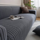 Plush Fleece Sofa Slipcover with 3D Wheat Pattern, Cozy High-Stretch Couch Cover by Slipcover KAS™