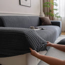 Plush Fleece Sofa Slipcover with 3D Wheat Pattern, Cozy High-Stretch Couch Cover by Slipcover KAS™