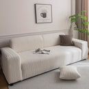 Plush Fleece Sofa Slipcover with 3D Wheat Pattern, Cozy High-Stretch Couch Cover by Slipcover KAS™