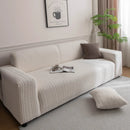 Plush Fleece Sofa Slipcover with 3D Wheat Pattern, Cozy High-Stretch Couch Cover by Slipcover KAS™