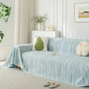 Summer Cooling Ice Silk Sofa Cover, Textured Stripe Soft Breathable Couch Throw Cover by Slipcover KAS™