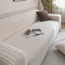 Plush Fleece Sofa Slipcover with 3D Wheat Pattern, Cozy High-Stretch Couch Cover by Slipcover KAS™