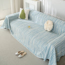 Summer Cooling Ice Silk Sofa Cover, Textured Stripe Soft Breathable Couch Throw Cover by Slipcover KAS™