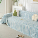Summer Cooling Ice Silk Sofa Cover, Textured Stripe Soft Breathable Couch Throw Cover by Slipcover KAS™