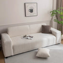 Plush Fleece Sofa Slipcover with 3D Wheat Pattern, Cozy High-Stretch Couch Cover by Slipcover KAS™