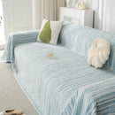 Summer Cooling Ice Silk Sofa Cover, Textured Stripe Soft Breathable Couch Throw Cover by Slipcover KAS™