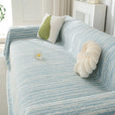 Summer Cooling Ice Silk Sofa Cover, Textured Stripe Soft Breathable Couch Throw Cover by Slipcover KAS™