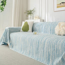 Summer Cooling Ice Silk Sofa Cover, Textured Stripe Soft Breathable Couch Throw Cover by Slipcover KAS™
