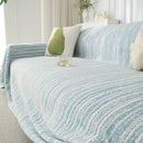 Summer Cooling Ice Silk Sofa Cover, Textured Stripe Soft Breathable Couch Throw Cover by Slipcover KAS™
