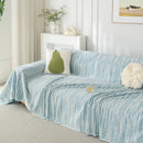 Summer Cooling Ice Silk Sofa Cover, Textured Stripe Soft Breathable Couch Throw Cover by Slipcover KAS™