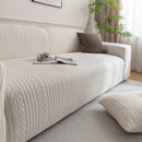Plush Fleece Sofa Slipcover with 3D Wheat Pattern, Cozy High-Stretch Couch Cover by Slipcover KAS™