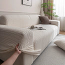 Plush Fleece Sofa Slipcover with 3D Wheat Pattern, Cozy High-Stretch Couch Cover by Slipcover KAS™