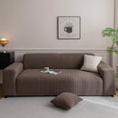Plush Fleece Sofa Slipcover with 3D Wheat Pattern, Cozy High-Stretch Couch Cover by Slipcover KAS™