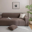 Plush Fleece Sofa Slipcover with 3D Wheat Pattern, Cozy High-Stretch Couch Cover by Slipcover KAS™