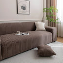 Plush Fleece Sofa Slipcover with 3D Wheat Pattern, Cozy High-Stretch Couch Cover by Slipcover KAS™