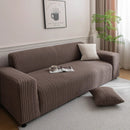 Plush Fleece Sofa Slipcover with 3D Wheat Pattern, Cozy High-Stretch Couch Cover by Slipcover KAS™