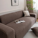 Plush Fleece Sofa Slipcover with 3D Wheat Pattern, Cozy High-Stretch Couch Cover by Slipcover KAS™