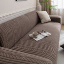 Plush Fleece Sofa Slipcover with 3D Wheat Pattern, Cozy High-Stretch Couch Cover by Slipcover KAS™
