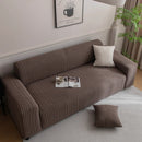 Plush Fleece Sofa Slipcover with 3D Wheat Pattern, Cozy High-Stretch Couch Cover by Slipcover KAS™