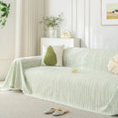 Summer Cooling Ice Silk Sofa Cover, Textured Stripe Soft Breathable Couch Throw Cover by Slipcover KAS™