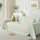 Summer Cooling Ice Silk Sofa Cover, Textured Stripe Soft Breathable Couch Throw Cover by Slipcover KAS™