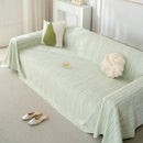 Summer Cooling Ice Silk Sofa Cover, Textured Stripe Soft Breathable Couch Throw Cover by Slipcover KAS™