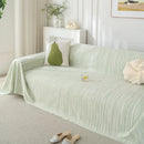 Summer Cooling Ice Silk Sofa Cover, Textured Stripe Soft Breathable Couch Throw Cover by Slipcover KAS™