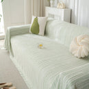 Summer Cooling Ice Silk Sofa Cover, Textured Stripe Soft Breathable Couch Throw Cover by Slipcover KAS™