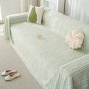 Summer Cooling Ice Silk Sofa Cover, Textured Stripe Soft Breathable Couch Throw Cover by Slipcover KAS™