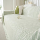 Summer Cooling Ice Silk Sofa Cover, Textured Stripe Soft Breathable Couch Throw Cover by Slipcover KAS™