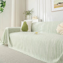 Summer Cooling Ice Silk Sofa Cover, Textured Stripe Soft Breathable Couch Throw Cover by Slipcover KAS™