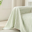 Summer Cooling Ice Silk Sofa Cover, Textured Stripe Soft Breathable Couch Throw Cover by Slipcover KAS™