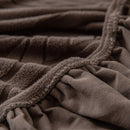 Plush Fleece Sofa Slipcover with 3D Wheat Pattern, Cozy High-Stretch Couch Cover by Slipcover KAS™