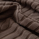 Plush Fleece Sofa Slipcover with 3D Wheat Pattern, Cozy High-Stretch Couch Cover by Slipcover KAS™