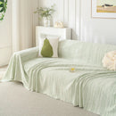 Summer Cooling Ice Silk Sofa Cover, Textured Stripe Soft Breathable Couch Throw Cover by Slipcover KAS™