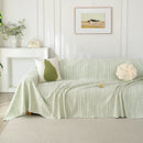 Summer Cooling Ice Silk Sofa Cover, Textured Stripe Soft Breathable Couch Throw Cover by Slipcover KAS™